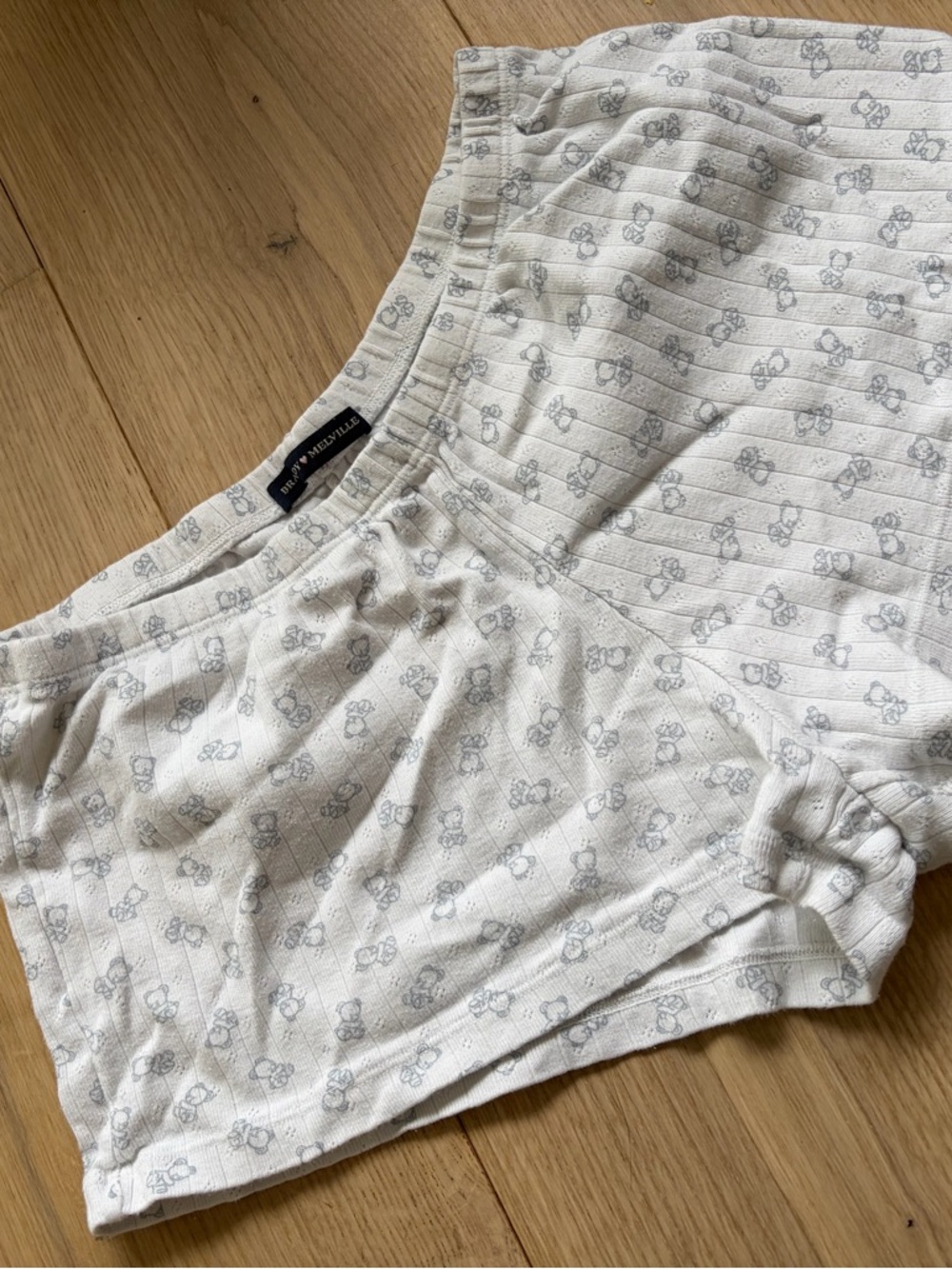 Brandy Melville White Cream bear shorts